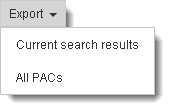 Export Private Access Codes menu.